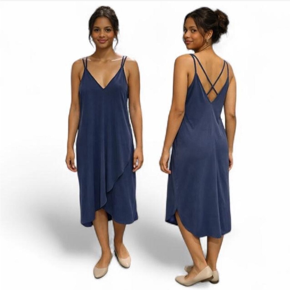Elegant Navy Blue Slip Dress